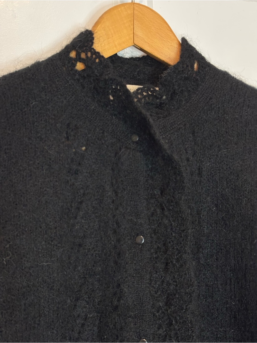NWT Sezane Angie Kid Mohair Cardigan Sweater Black S - Picture 3 of 10